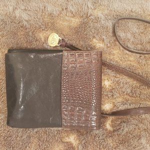 Brahim Black And Brown Leather Crossbody Purse
